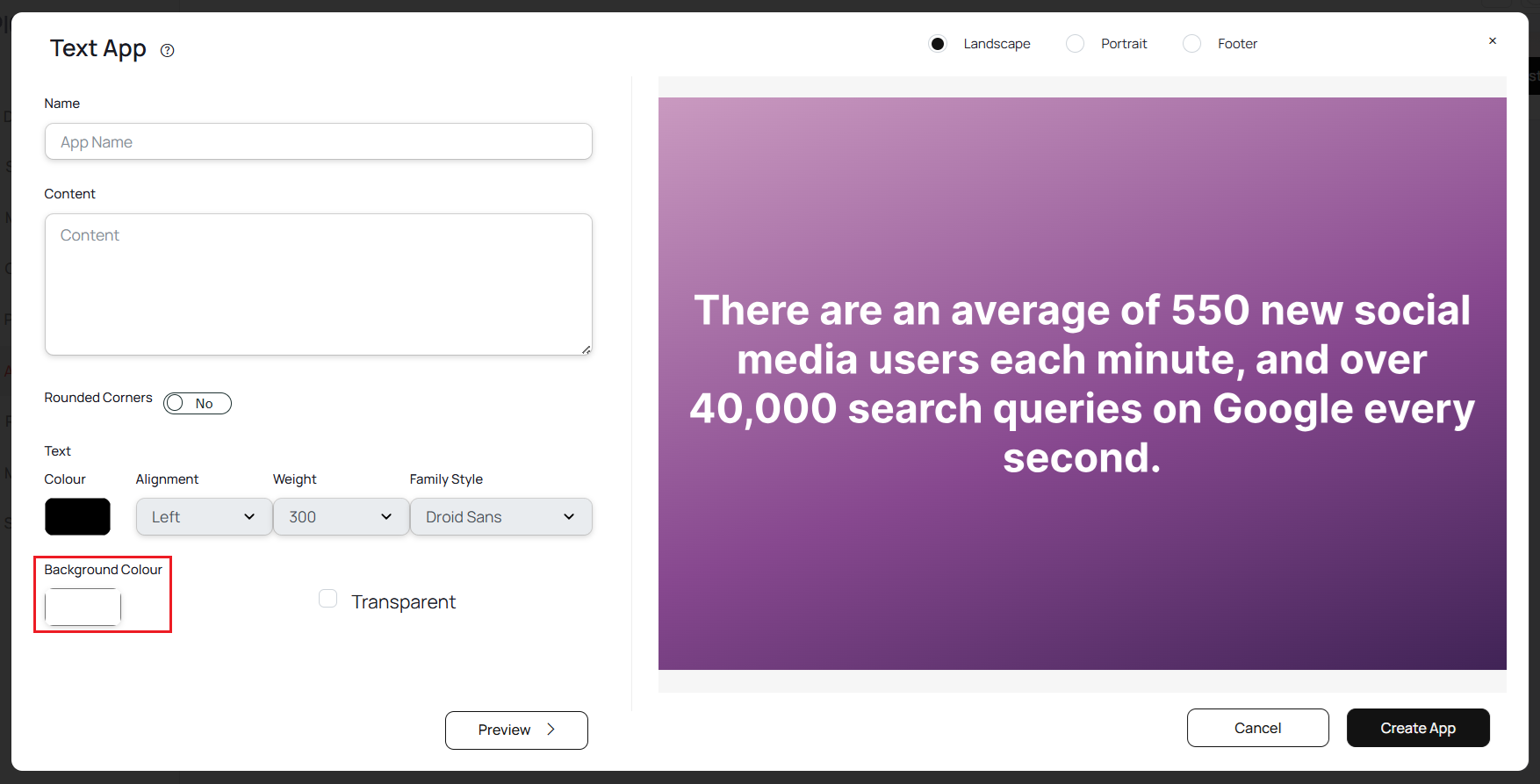 Select background color