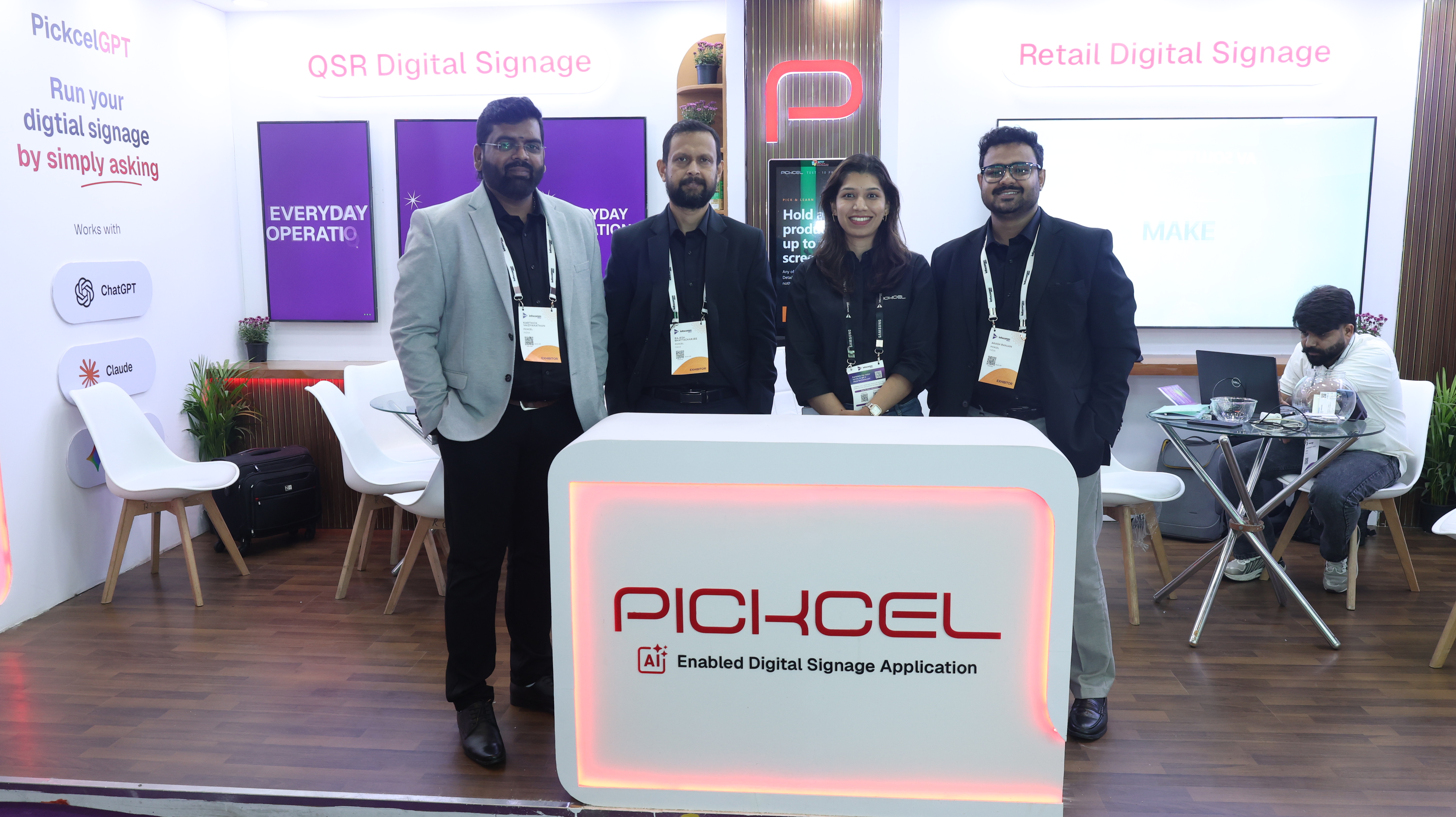 Pickcel booth at InfoComm India 2026, Jio World Convention Centre, Mumbai