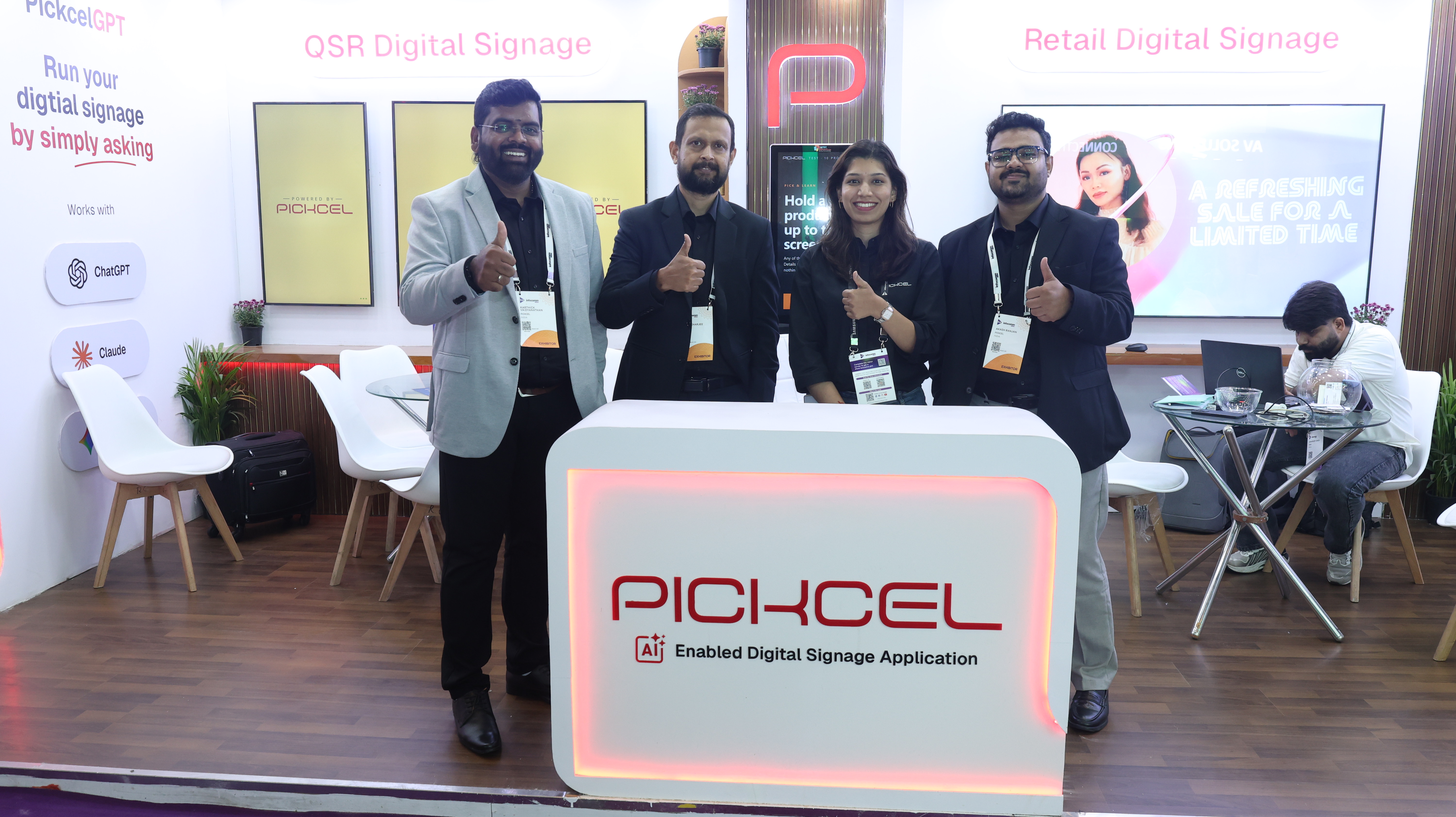 Pickcel booth at InfoComm India 2026, Jio World Convention Centre, Mumbai