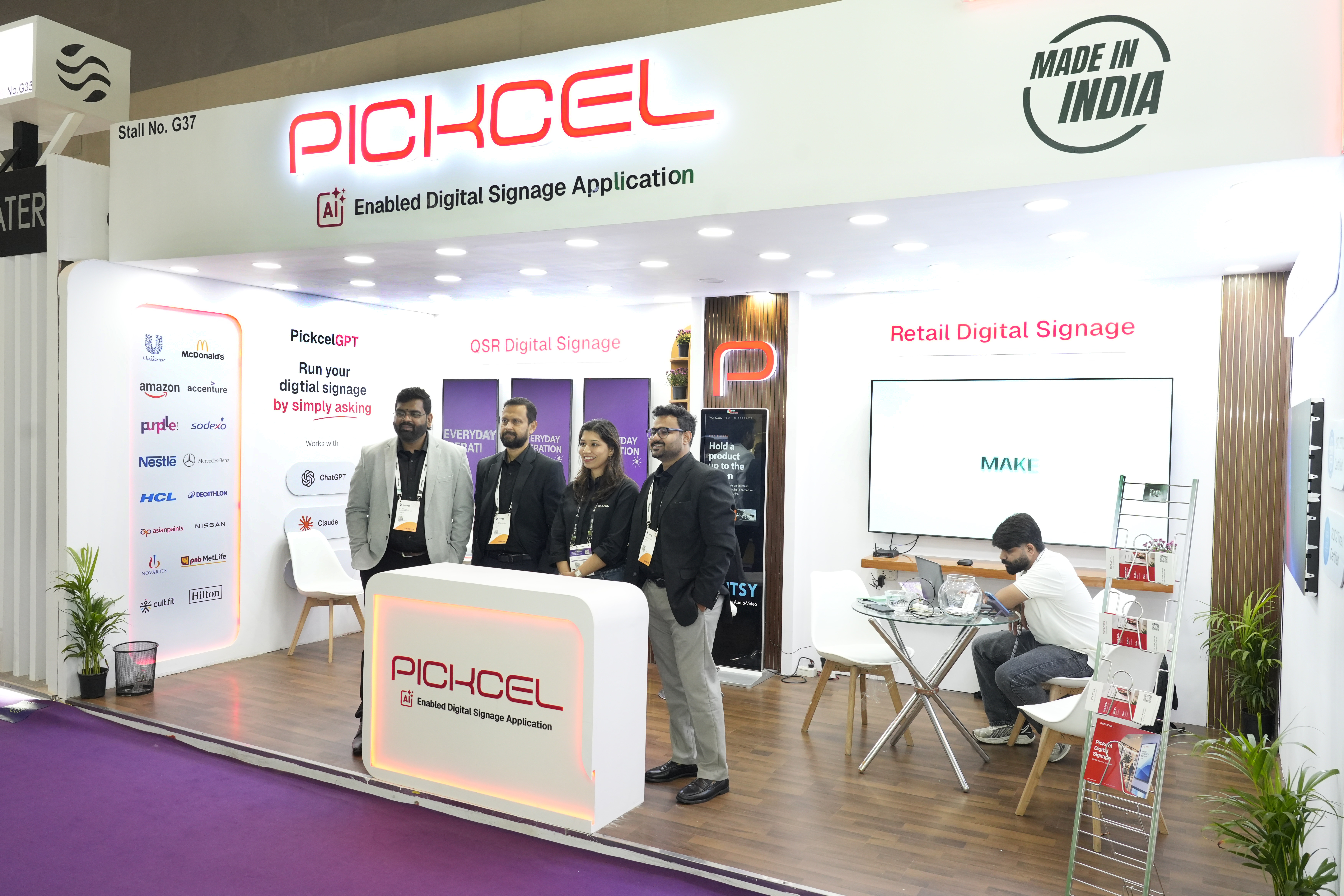 Pickcel booth at InfoComm India 2026, Jio World Convention Centre, Mumbai