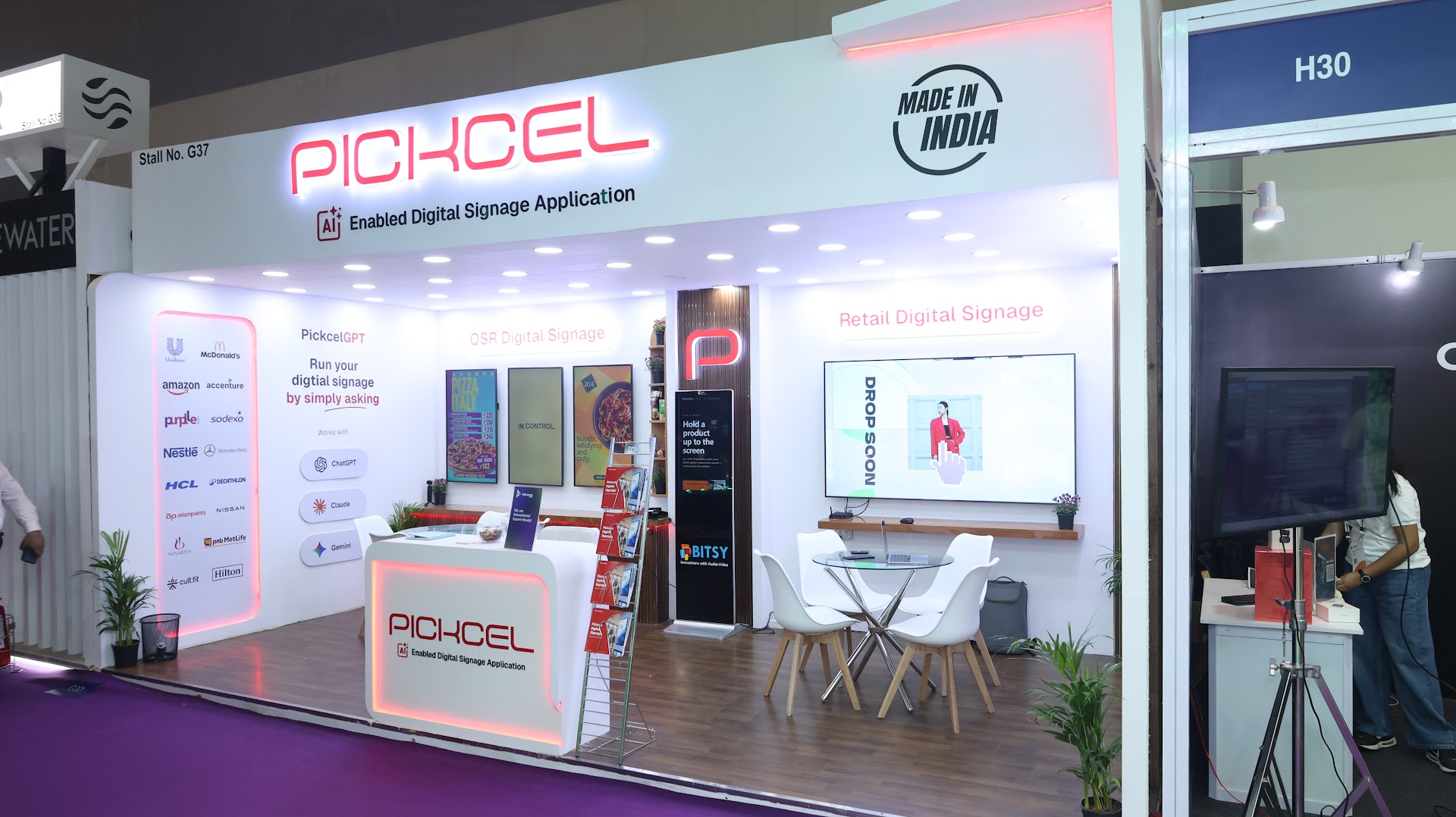 Pickcel booth at InfoComm India 2026, Jio World Convention Centre, Mumbai