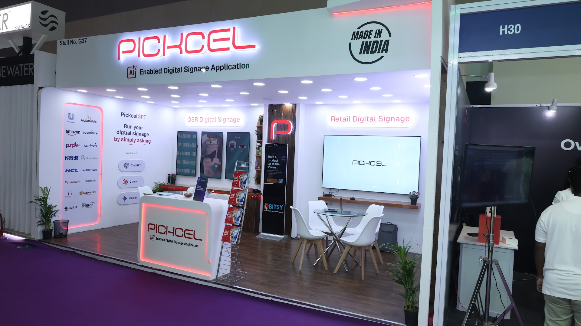 Pickcel booth at InfoComm India 2026, Jio World Convention Centre, Mumbai