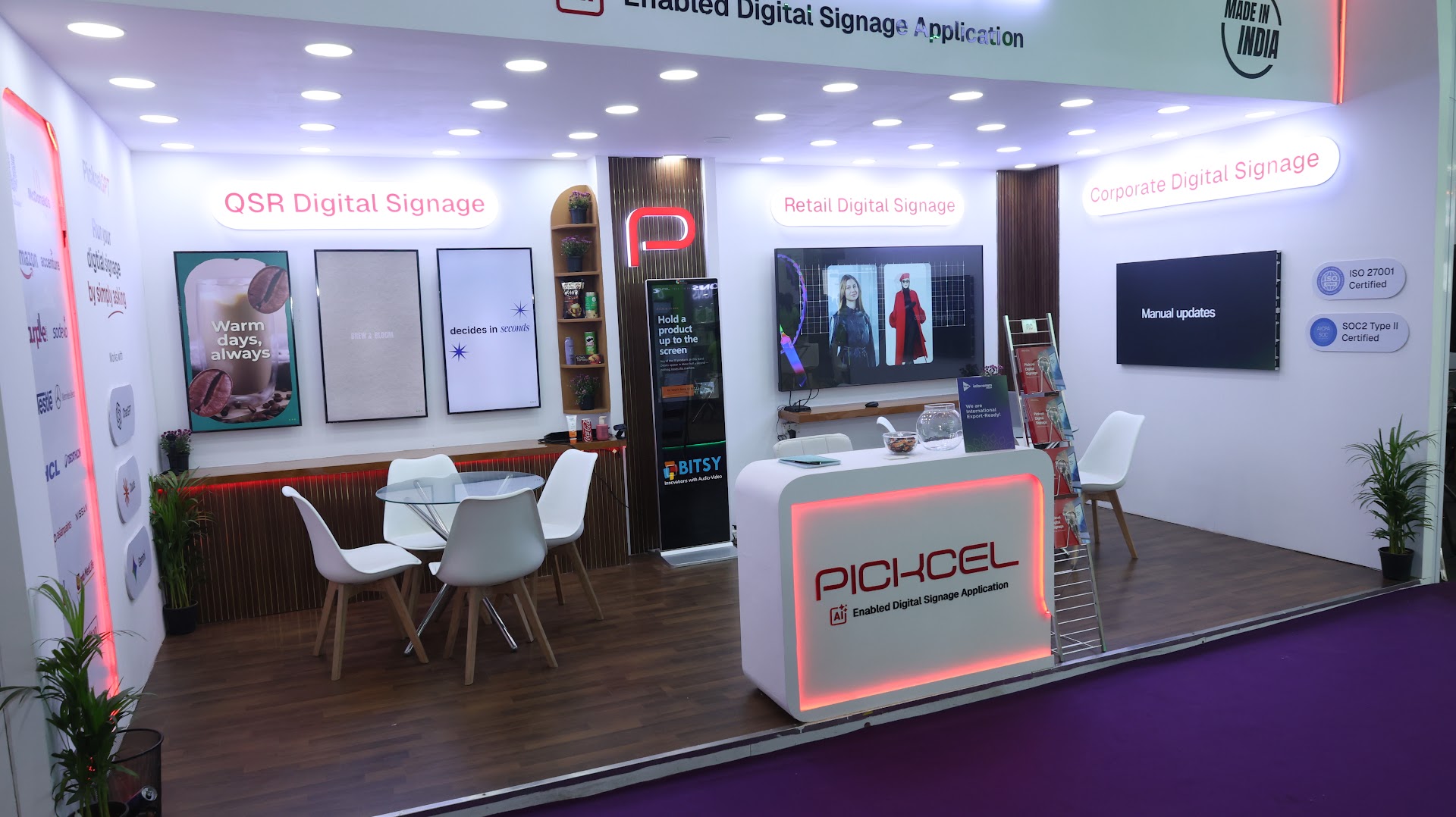 Pickcel booth at InfoComm India 2026, Jio World Convention Centre, Mumbai