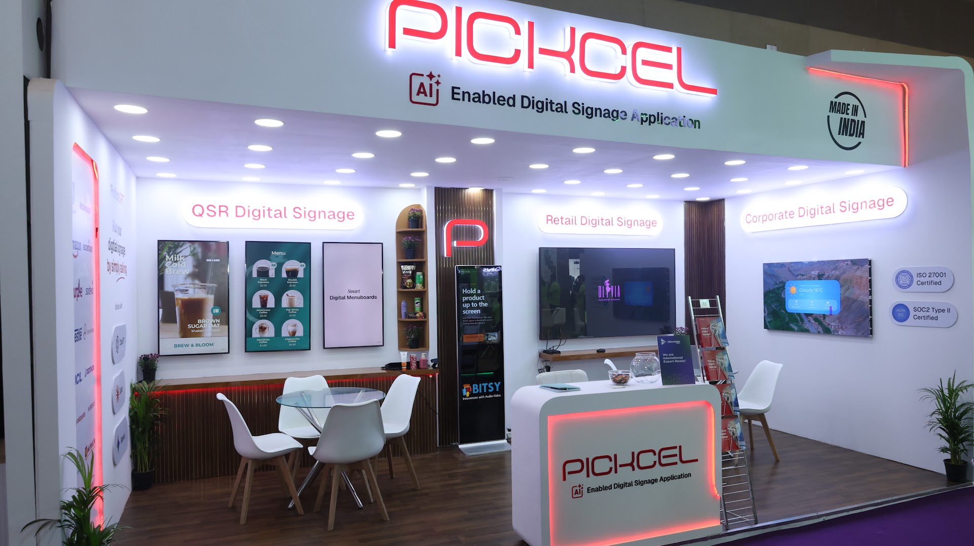 Pickcel booth at InfoComm India 2026, Jio World Convention Centre, Mumbai