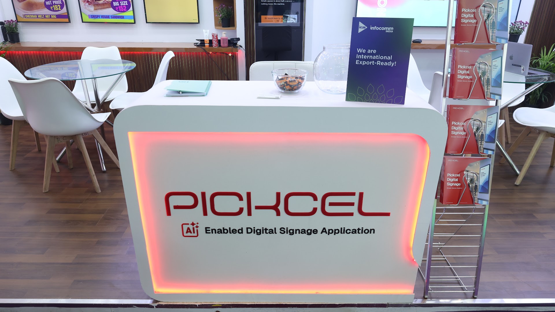 Pickcel booth at InfoComm India 2026, Jio World Convention Centre, Mumbai