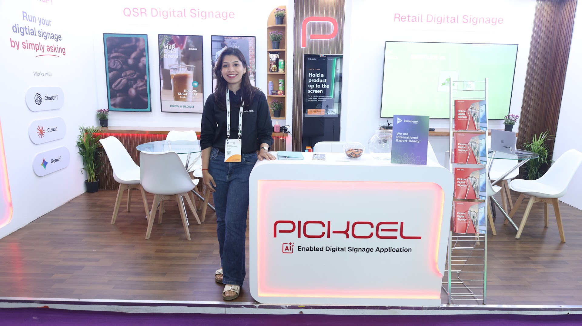 Pickcel booth at InfoComm India 2026, Jio World Convention Centre, Mumbai