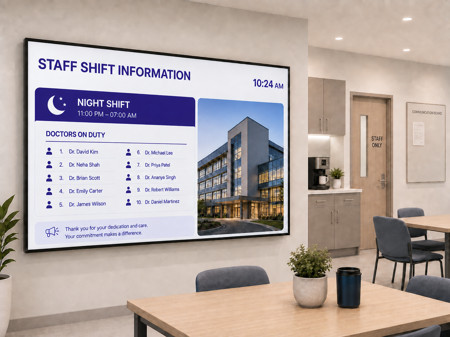 Hospital using Pickcel on-premise digital signage for patient communication with full data residency