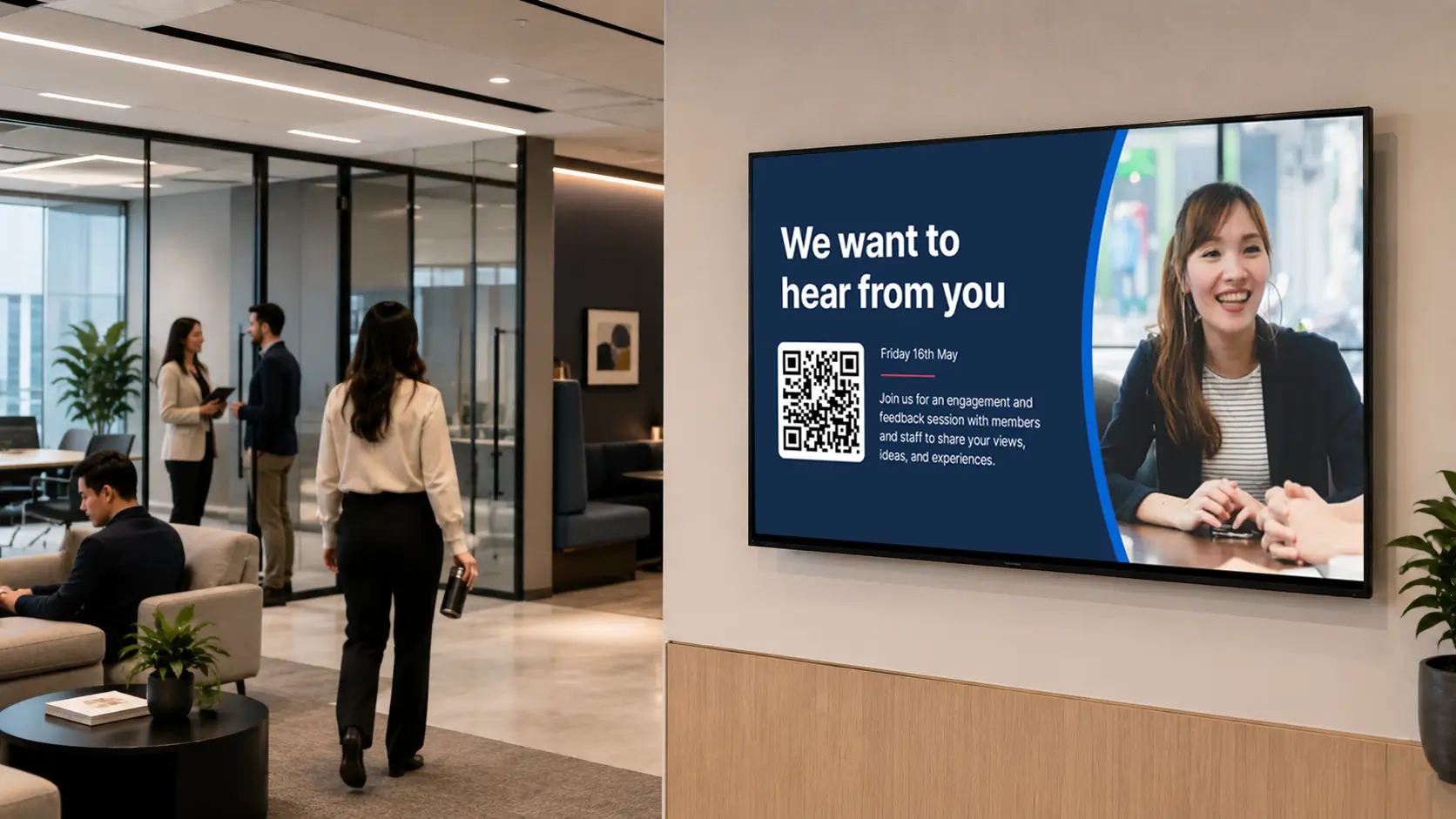 Visitor and contractor orientation screen at a manufacturing facility entrance