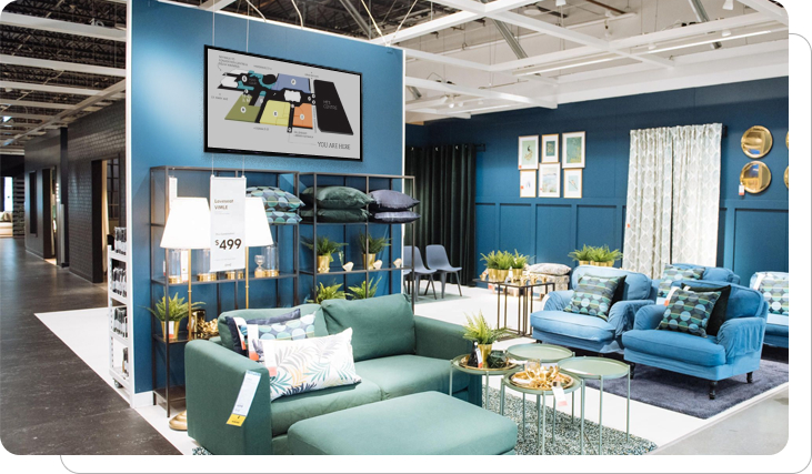 Digital signage improving wayfinding and navigation in furniture stores Digital signage improving wayfinding and navigation in furniture stores