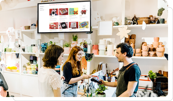 Digital signage inspiring creativity in gift stores