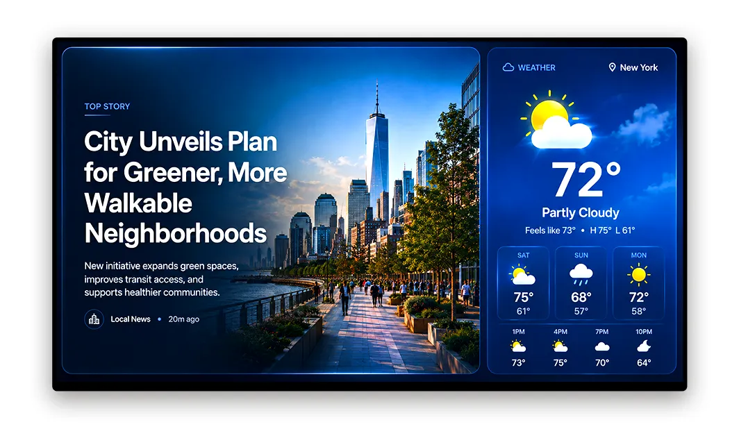 Entertainment and wait-time content on train station screens