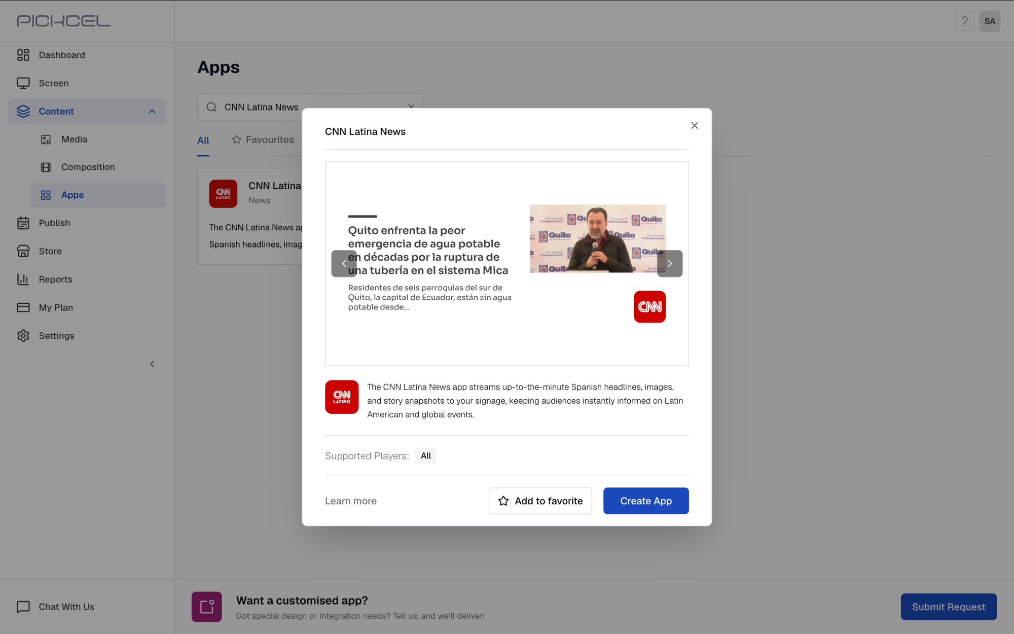 Click Create App