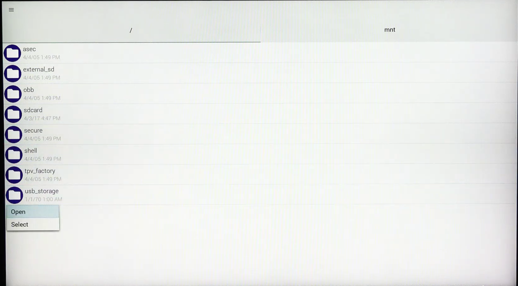File Manager showing the USB drive folder
