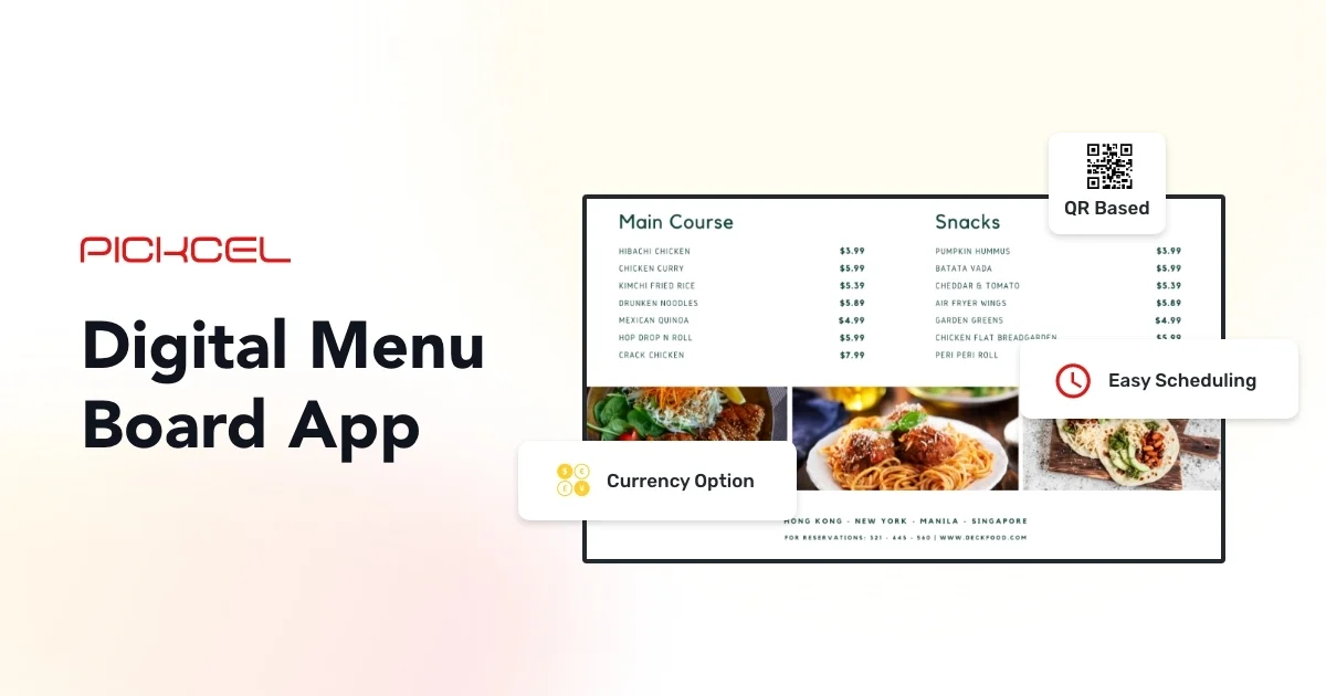 Digital Menu Board Software for Restaurants | Pickcel