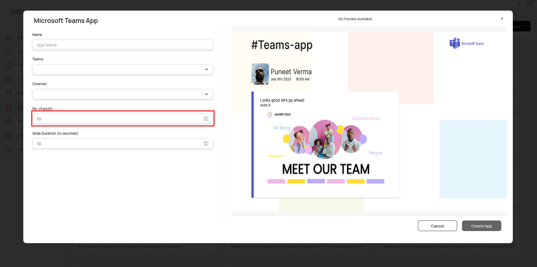 Select number of posts