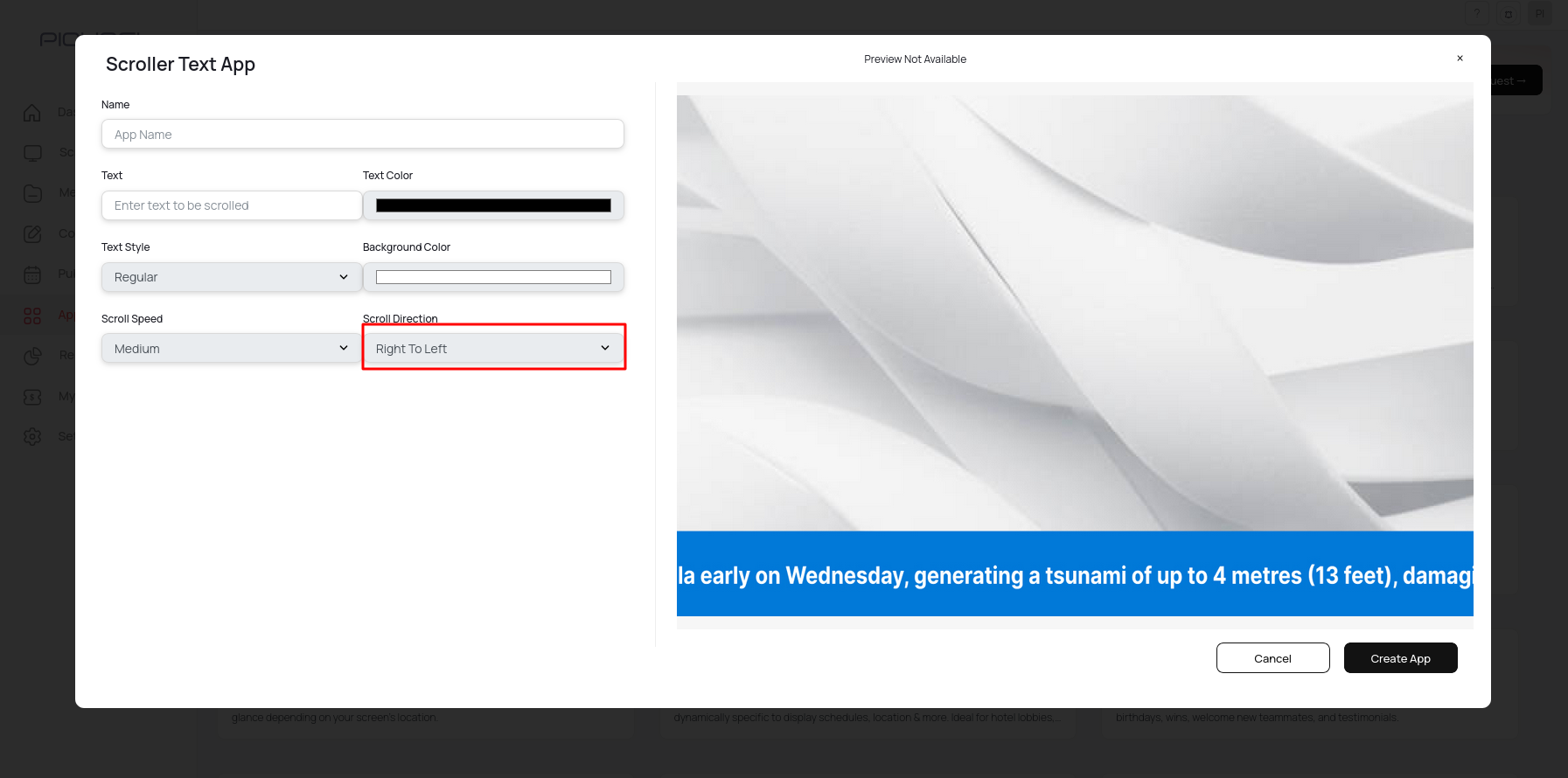 Select scroll direction