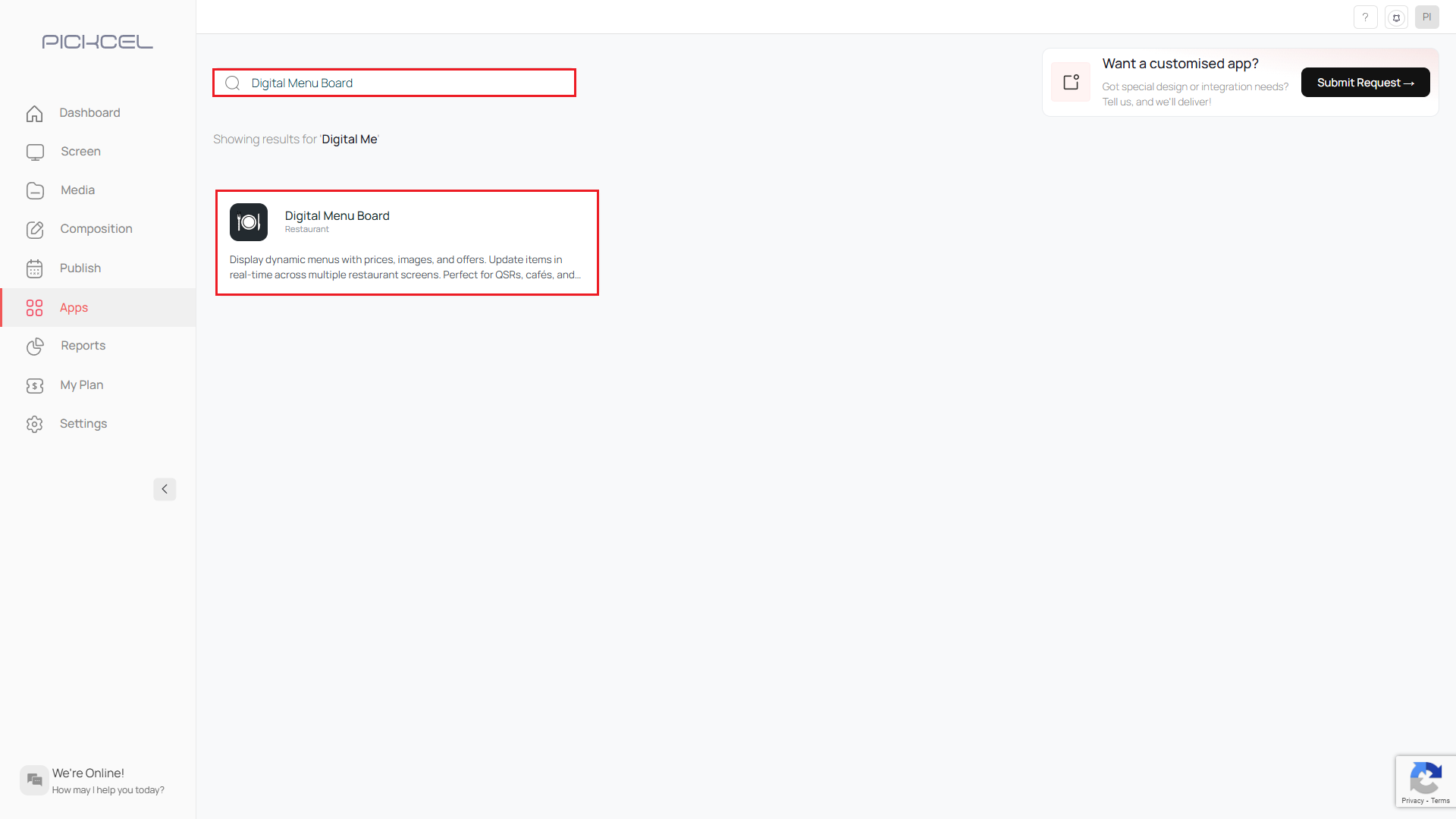 Search Digital Menu Board