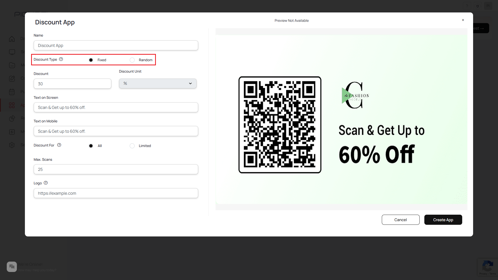 Select discount type