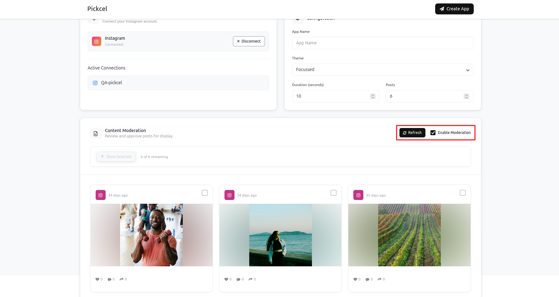 Configure moderation