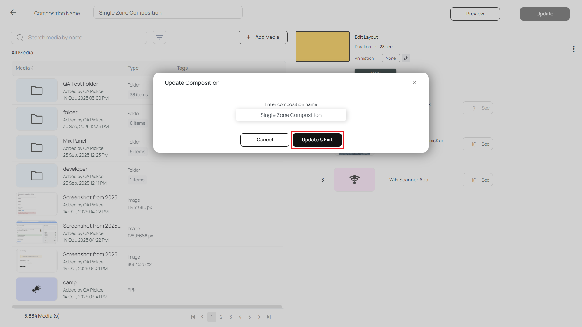 Click Update and Exit