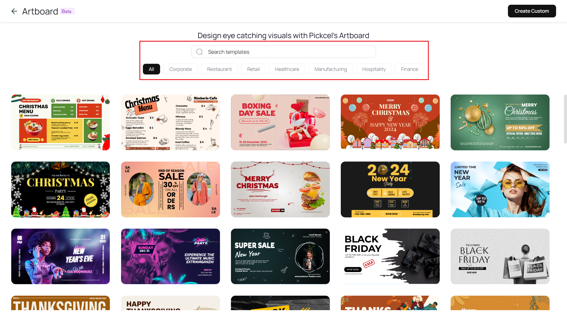 Browse Artboard templates