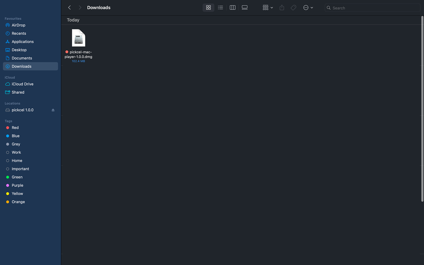 Locate DMG File in Downloads