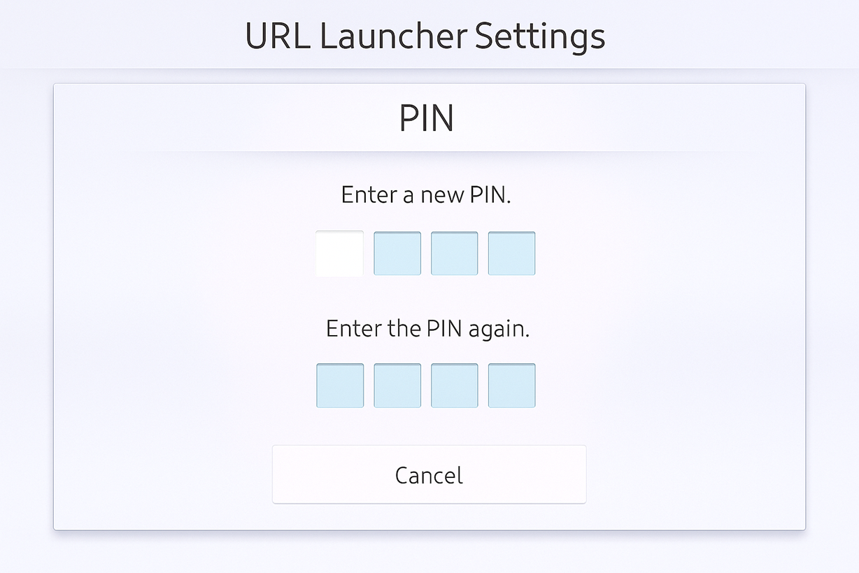 Enter new PIN on Samsung Tizen device