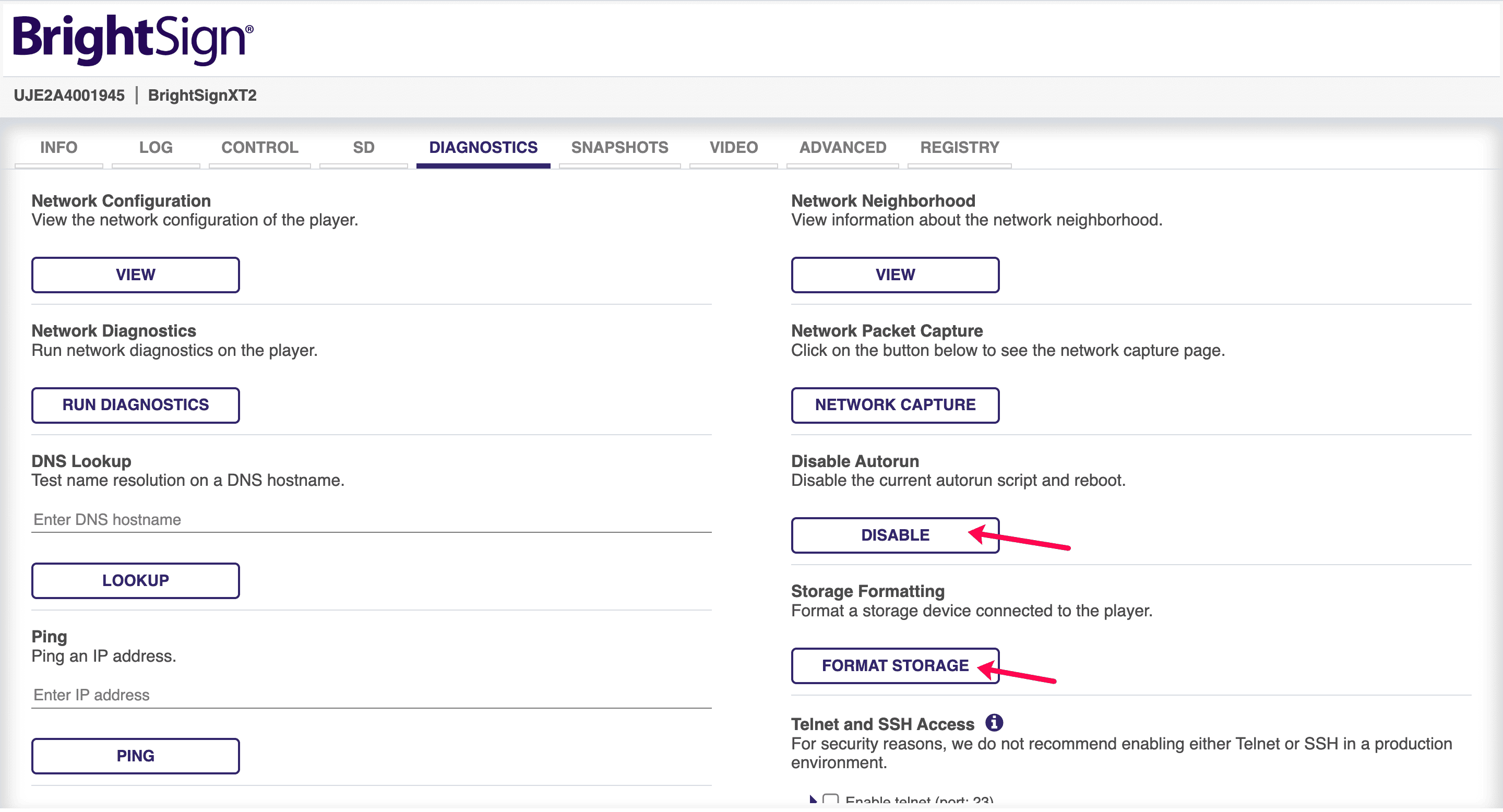 Format BrightSign SD card