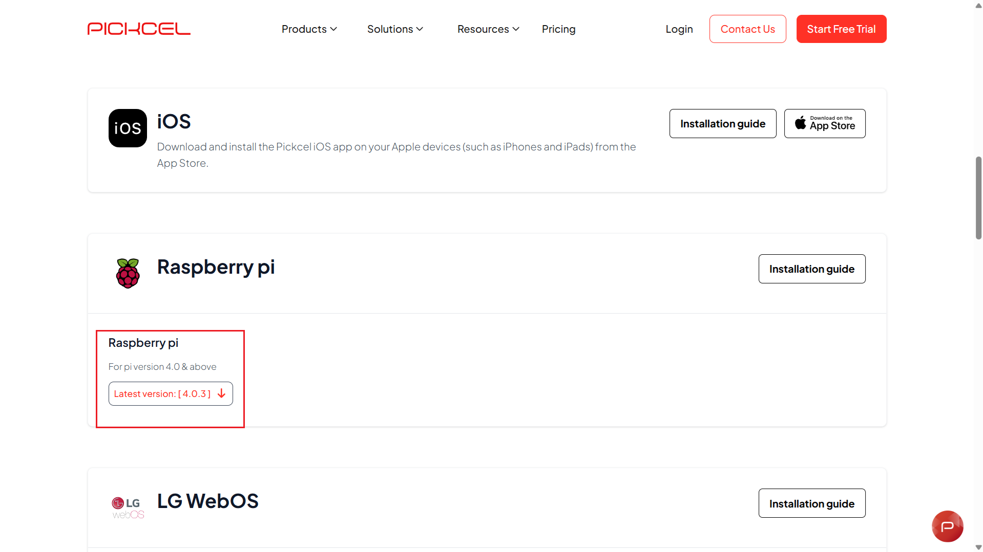 Download the Pickcel OS image for Raspberry Pi