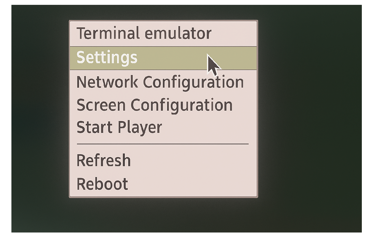 Open settings from the Pickcel player on Raspberry Pi