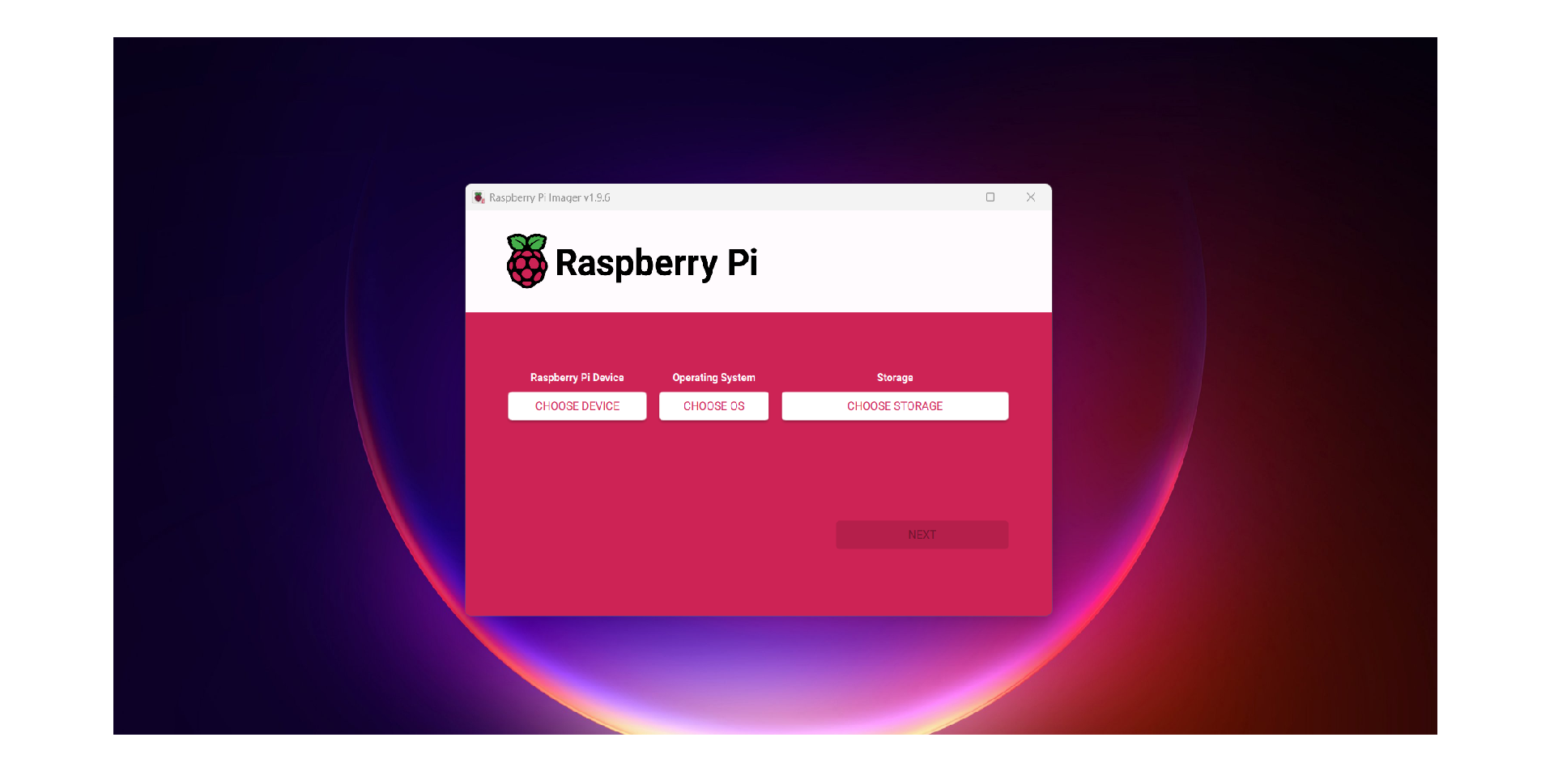 Click Choose Device in Raspberry Pi Imager