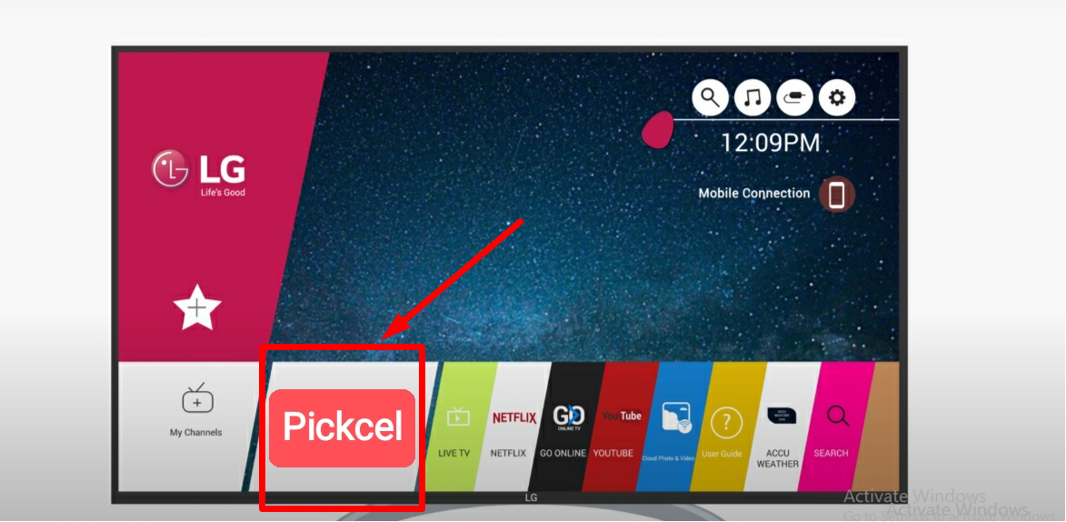 Pickcel player visible on home menu