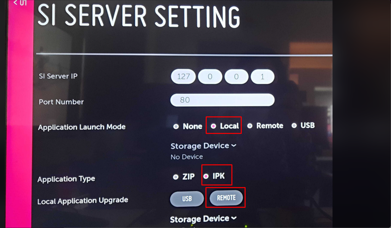 Configure SI Server settings