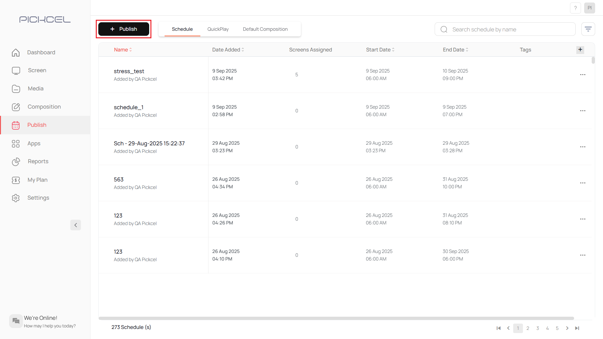 Navigate to Publish module