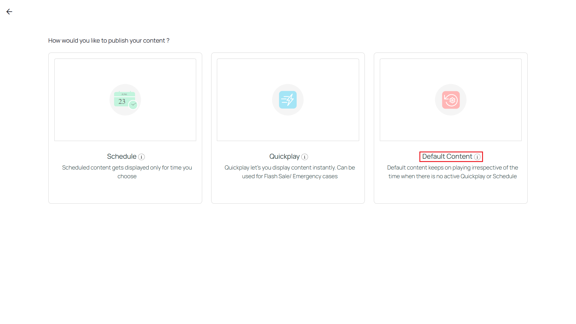 Select Default Content