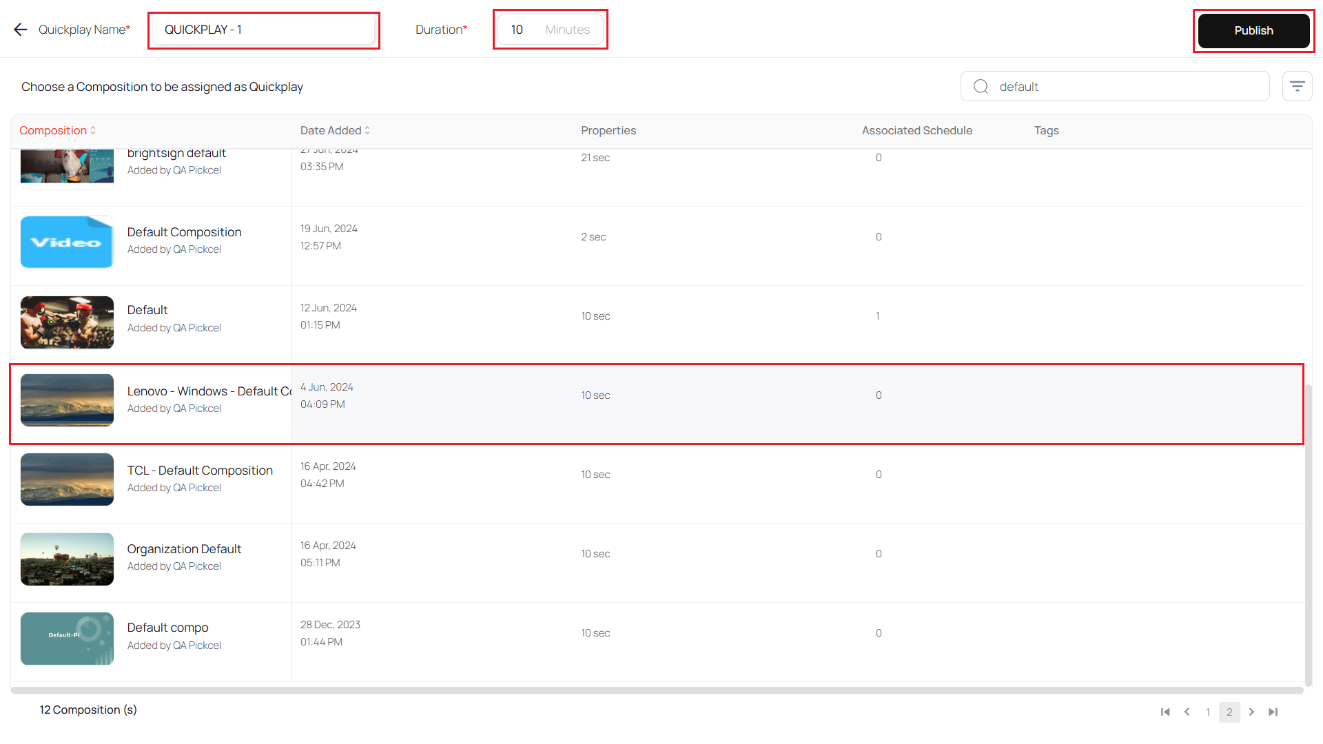 Enter details and publish