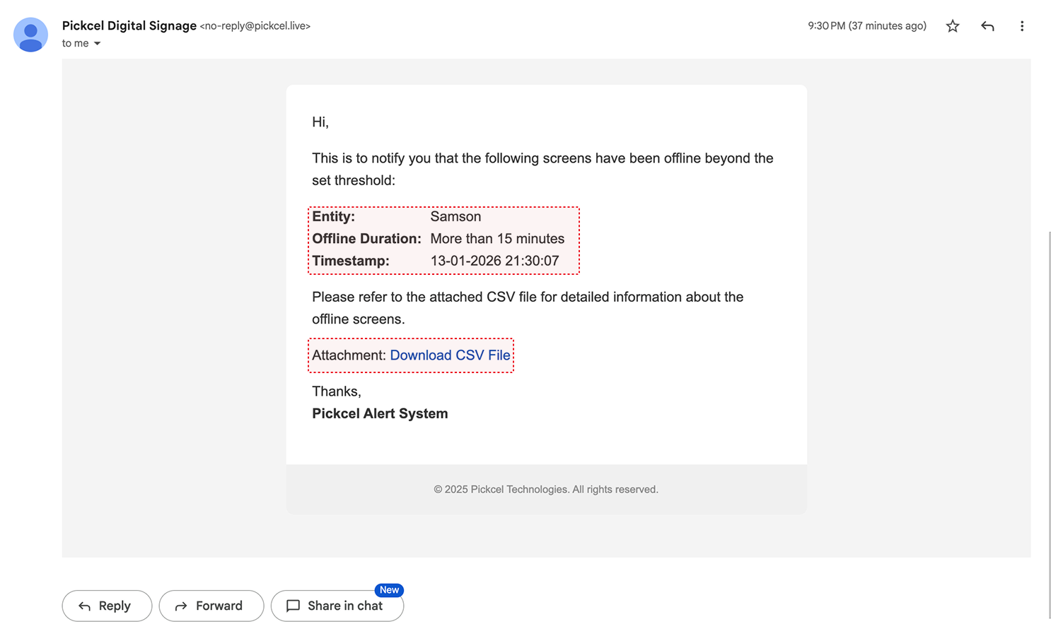 How to Set Up Offline Screen Alerts - Pickcel