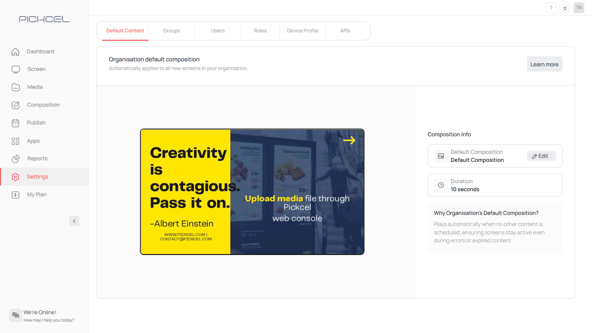 Navigate to Settings module
