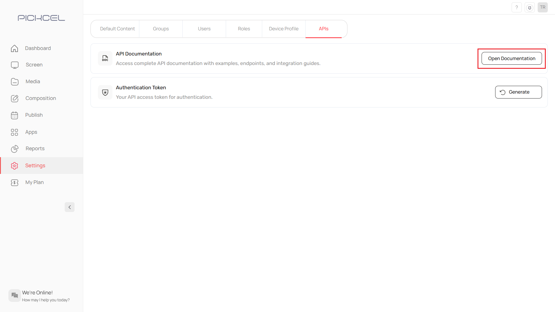 Open API documentation