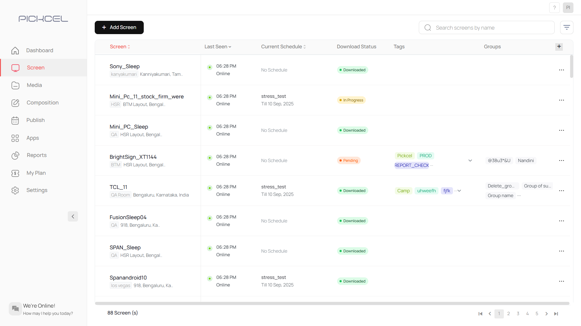 Navigate to Screen module