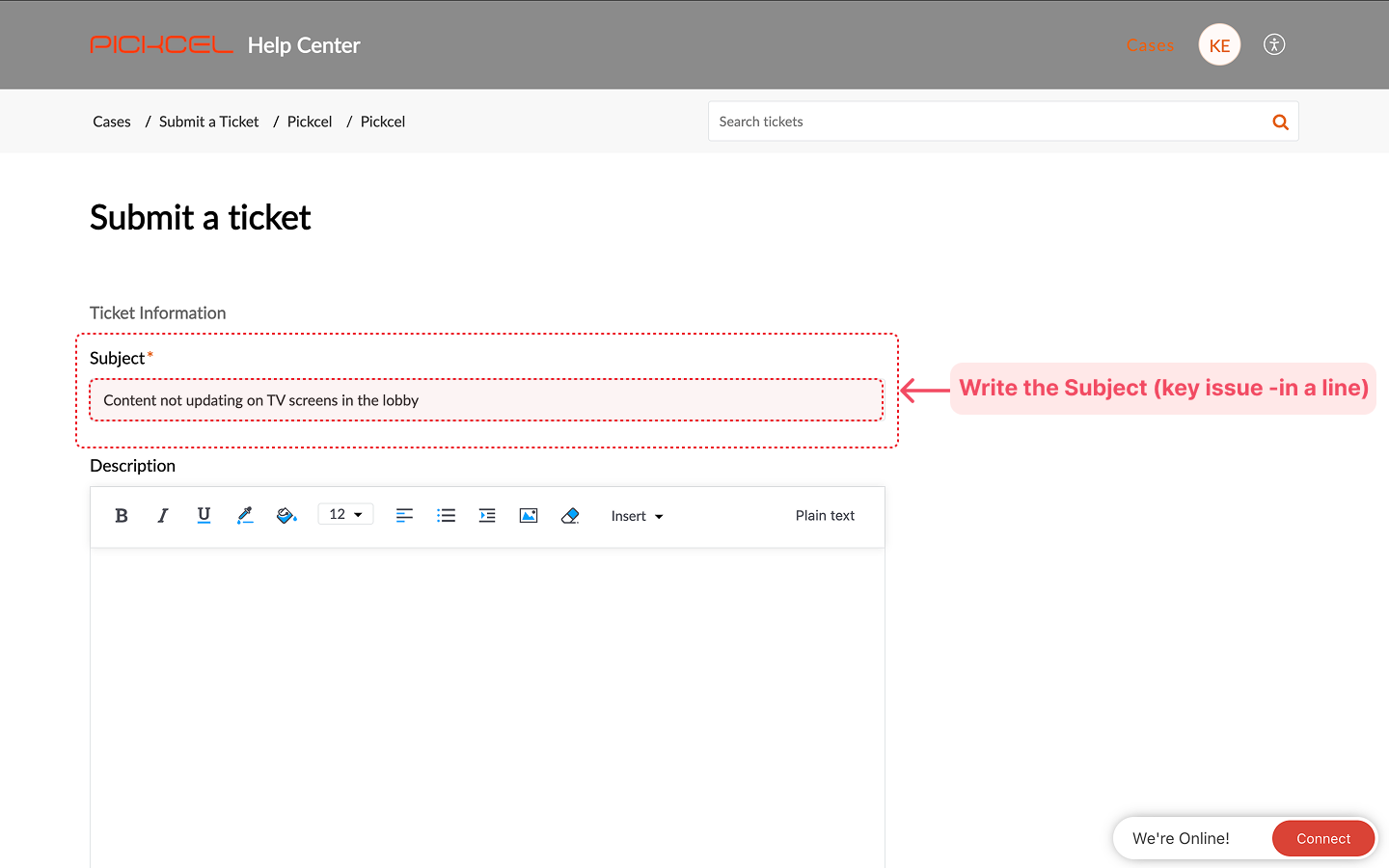 Ticket Information section